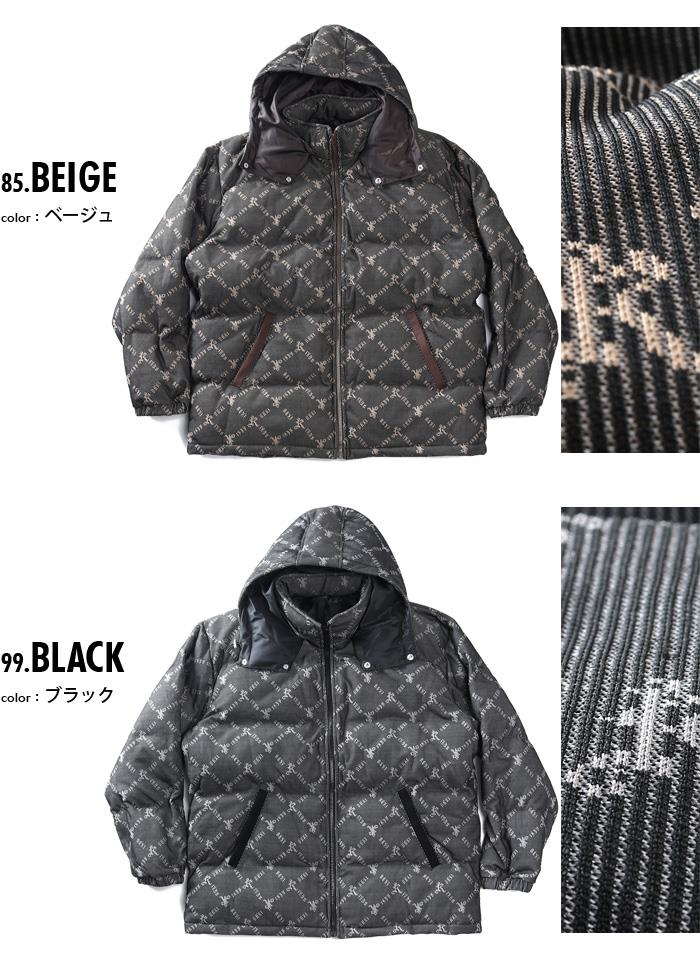 【fd1029】大きいサイズ メンズ RINGS リングス モノグラム柄 フード脱着 中綿 ブルゾン 秋冬新作 135640