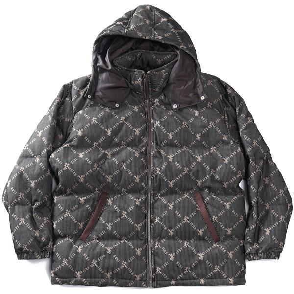 【fd1029】大きいサイズ メンズ RINGS リングス モノグラム柄 フード脱着 中綿 ブルゾン 秋冬新作 135640