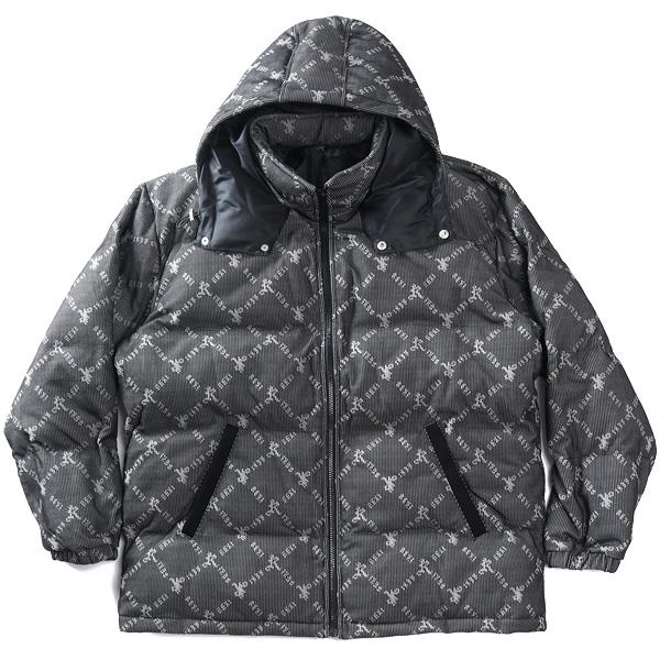 【fd1029】大きいサイズ メンズ RINGS リングス モノグラム柄 フード脱着 中綿 ブルゾン 秋冬新作 135640