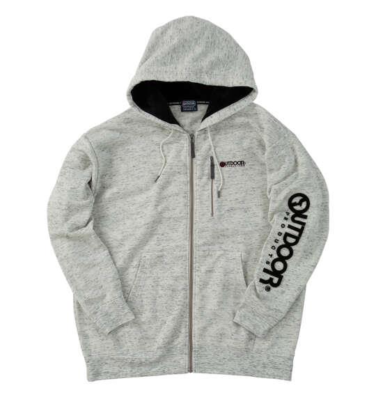 大きいサイズ メンズ OUTDOOR PRODUCTS 裏起毛 フルジップ パーカー ホワイト流杢 1258-5314-1 3L 4L 5L 6L 7L 8L