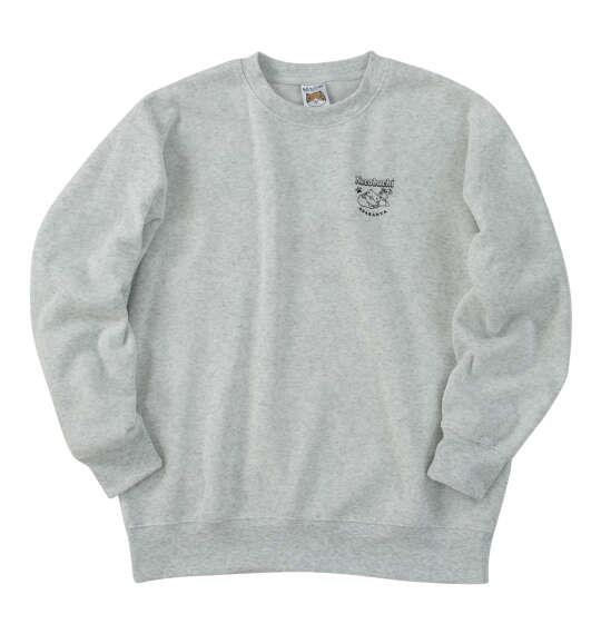 大きいサイズ メンズ NECOBUCHI-SAN 裏起毛 クルーネック トレーナー ホワイト杢 1258-5356-1 3L 4L 5L 6L 8L