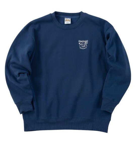 大きいサイズ メンズ NECOBUCHI-SAN 裏起毛 クルーネック トレーナー フェードネイビー 1258-5356-3 3L 4L 5L 6L 8L