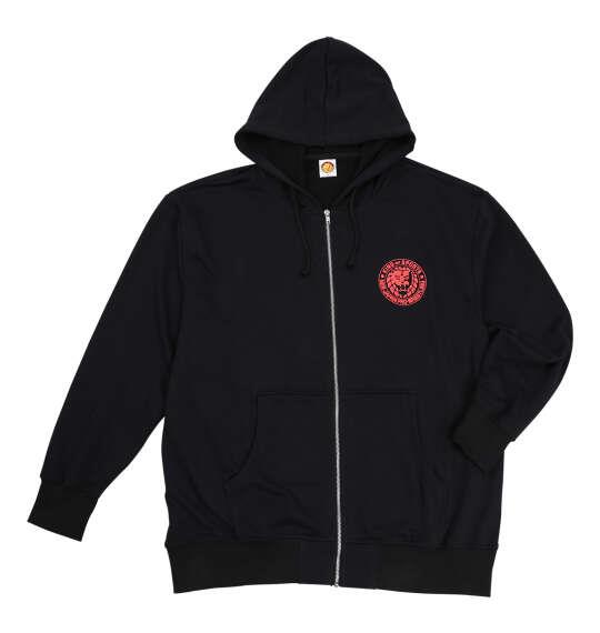 大きいサイズ メンズ 新日本プロレス ライオンマーク フルジップ パーカー ブラック 1278-5670-1 3L 4L 5L 6L 8L