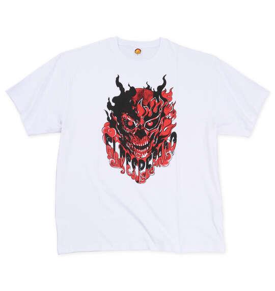 大きいサイズ メンズ 新日本プロレス エル・デスペラード×桃桃子コラボ 半袖 Tシャツ ホワイト 1278-5674-1 3L 4L 5L 6L 8L