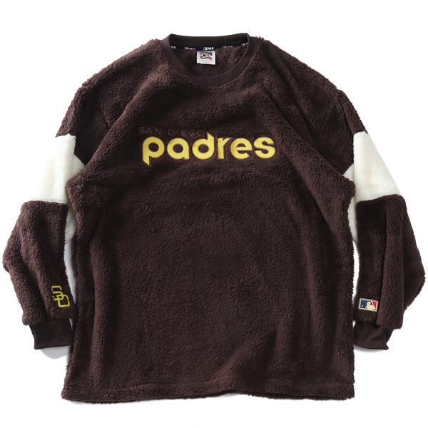 大きいサイズ メンズ COOPERSTOWN MLB ボア 無地 袖切替 上下セット 秋冬新作 21562yh