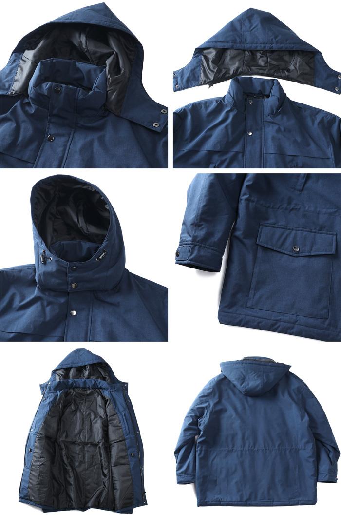 大きいサイズ メンズ Three Quarter フード脱着 中綿 ミドル ハーフコート 防風 撥水 秋冬新作 kmw-54906az