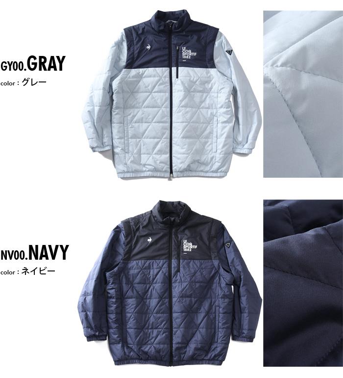 大きいサイズ メンズ LE COQ SPORTIF GOLF ルコックスポルティフ 2WAY袖脱着 中綿 ブルゾン 防風 保温 撥水 ゴルフウェア 秋冬新作 lg5fwbb1m