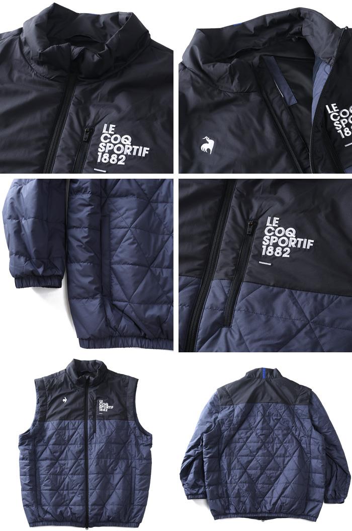 大きいサイズ メンズ LE COQ SPORTIF GOLF ルコックスポルティフ 2WAY袖脱着 中綿 ブルゾン 防風 保温 撥水 ゴルフウェア 秋冬新作 lg5fwbb1m