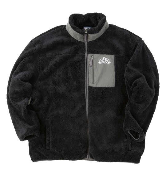 大きいサイズ メンズ OUTDOOR PRODUCTS 裏メッシュ ボア フリース ジャケット ブラック 1253-5324-2 3L 4L 5L 6L 7L 8L