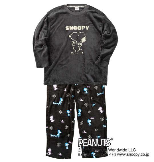 大きいサイズ メンズ PEANUTS ふわもこ スウェット セット ブラック 1279-5300-2 3L 4L 5L 6L 8L