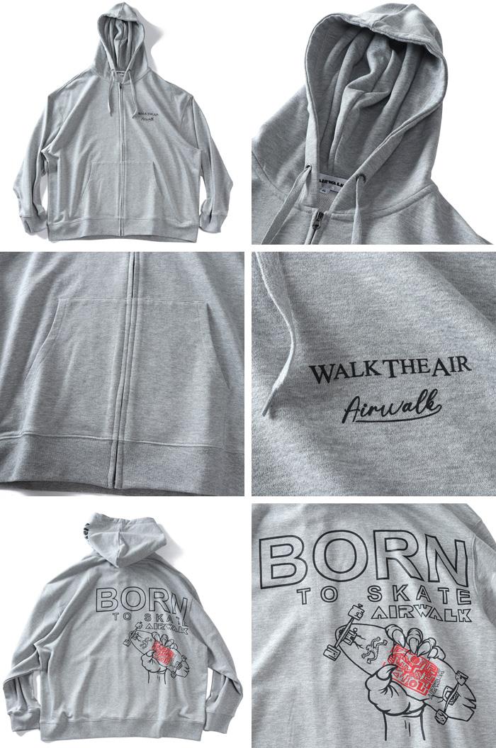 大きいサイズ メンズ AIRWALK エアウォーク プリント フルジップ パーカー 秋冬新作 awm53309az