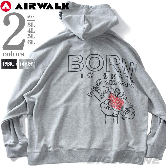 大きいサイズ メンズ AIRWALK エアウォーク プリント フルジップ パーカー 秋冬新作 awm53309az