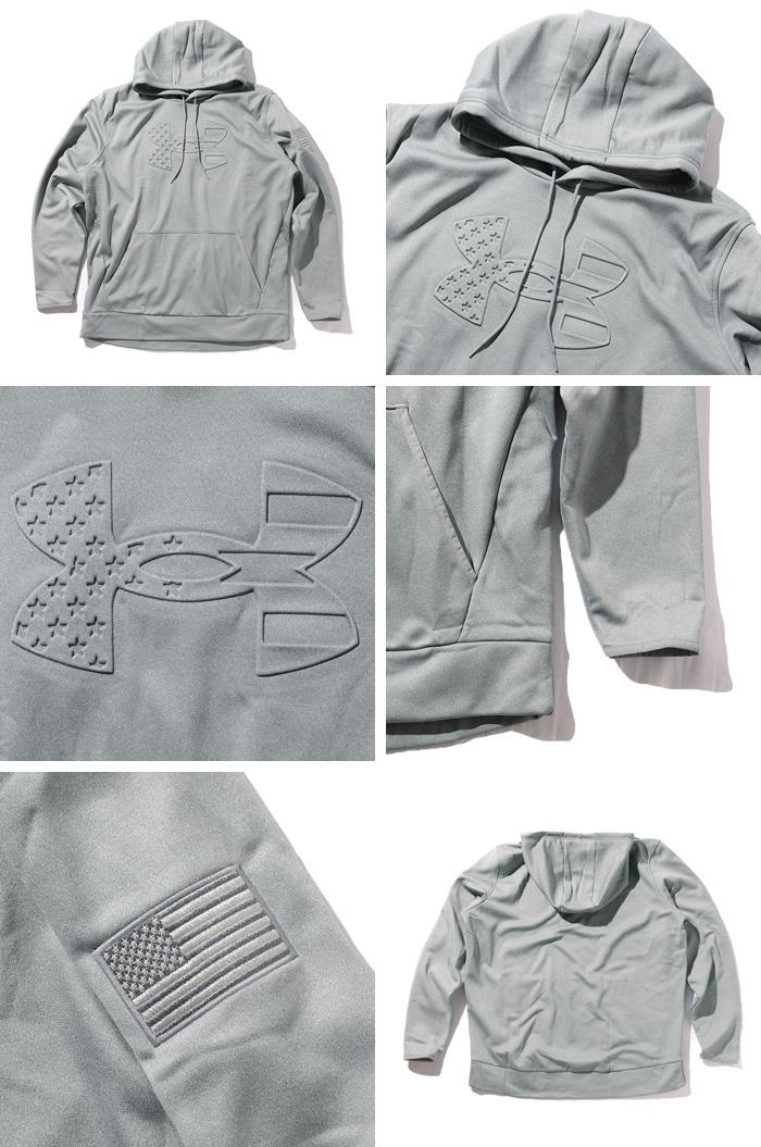 大きいサイズ メンズ UNDER ARMOUR アンダーアーマー エンボス加工 フリース プルオーバー パーカー USA直輸入 6004092-035