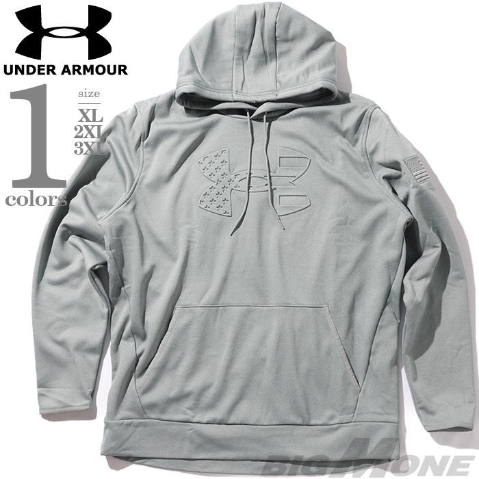 大きいサイズ メンズ UNDER ARMOUR アンダーアーマー エンボス加工 フリース プルオーバー パーカー USA直輸入 6004092-035