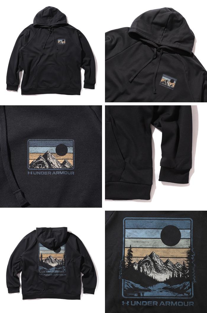 大きいサイズ メンズ UNDER ARMOUR アンダーアーマー プリント フリース プルオーバー パーカー USA直輸入 6010691-001