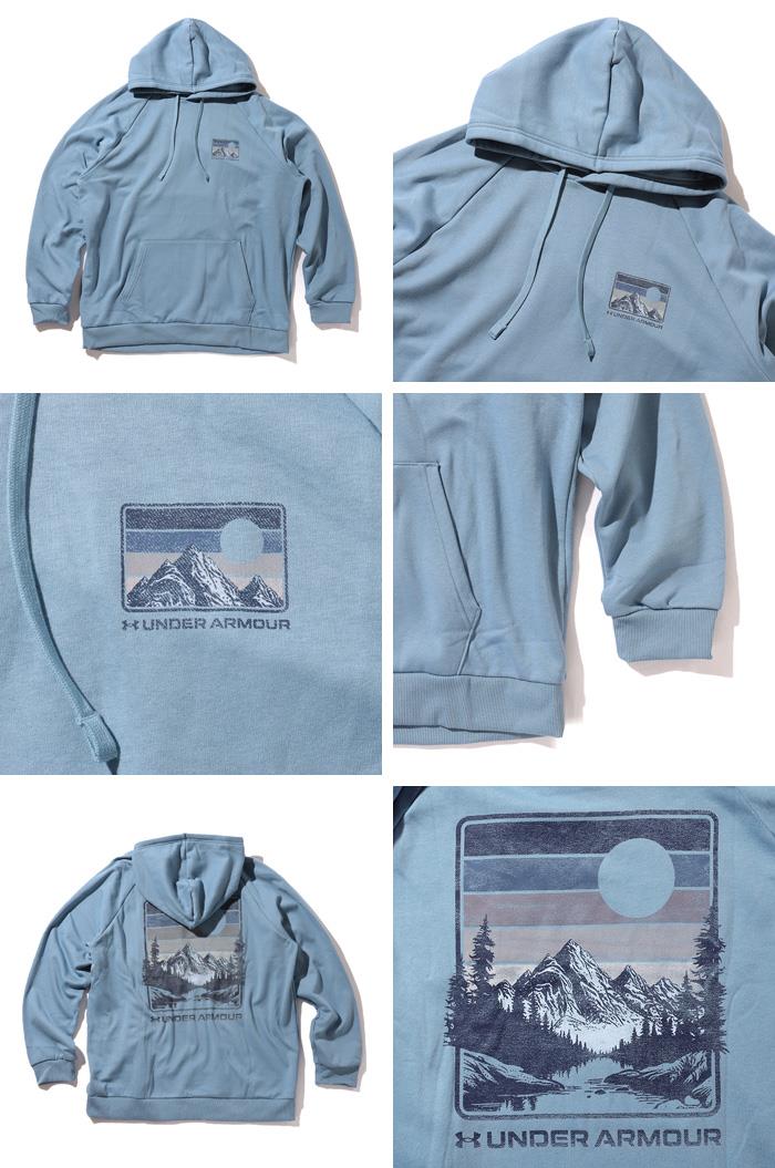 大きいサイズ メンズ UNDER ARMOUR アンダーアーマー プリント フリース プルオーバー パーカー USA直輸入 6010691-418