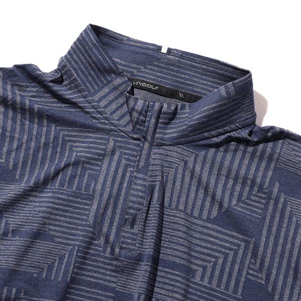大きいサイズ メンズ UNDER ARMOUR アンダーアーマー ハーフジップ 総柄 長袖 Tシャツ ゴルフウェア USA直輸入 um1212190-190