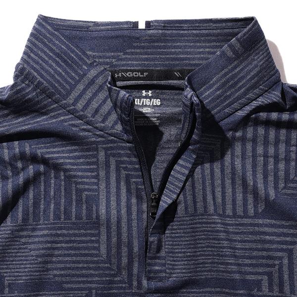 大きいサイズ メンズ UNDER ARMOUR アンダーアーマー ハーフジップ 総柄 長袖 Tシャツ ゴルフウェア USA直輸入 um1212190-190