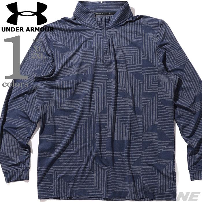 大きいサイズ メンズ UNDER ARMOUR アンダーアーマー ハーフジップ 総柄 長袖 Tシャツ ゴルフウェア USA直輸入 um1212190-190