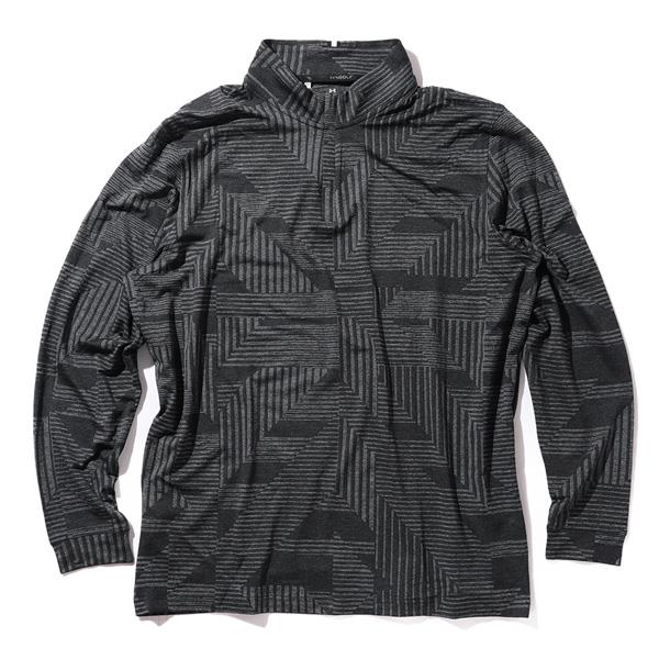 大きいサイズ メンズ UNDER ARMOUR アンダーアーマー ハーフジップ 総柄 長袖 Tシャツ ゴルフウェア USA直輸入 um1212999-999