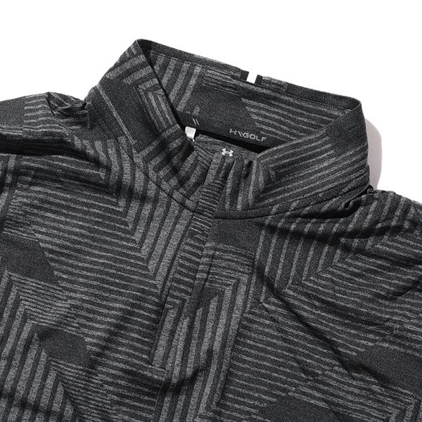 大きいサイズ メンズ UNDER ARMOUR アンダーアーマー ハーフジップ 総柄 長袖 Tシャツ ゴルフウェア USA直輸入 um1212999-999