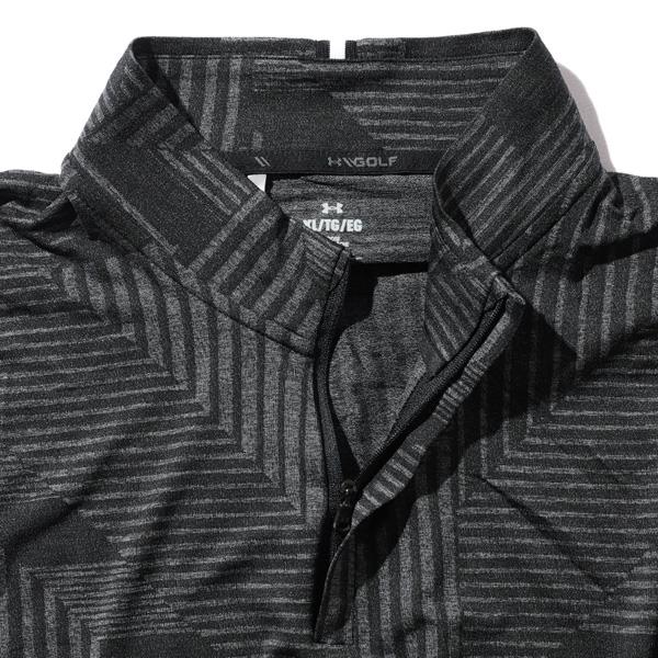 大きいサイズ メンズ UNDER ARMOUR アンダーアーマー ハーフジップ 総柄 長袖 Tシャツ ゴルフウェア USA直輸入 um1212999-999