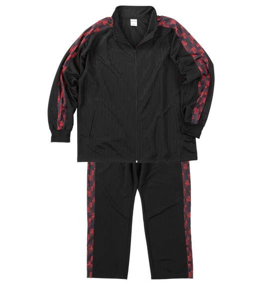 大きいサイズ メンズ Mc.S.P ハーフトーンドット切替 ジャージ セット ブラック×レッド 1256-5300-3 3L 4L 5L 6L 8L