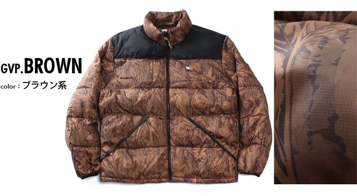大きいサイズ メンズ TOMMY JEANS トミージーンズ 切替え 中綿 ジャケット VAIL AOP PUFFER USA直輸入 dm0dm22037
