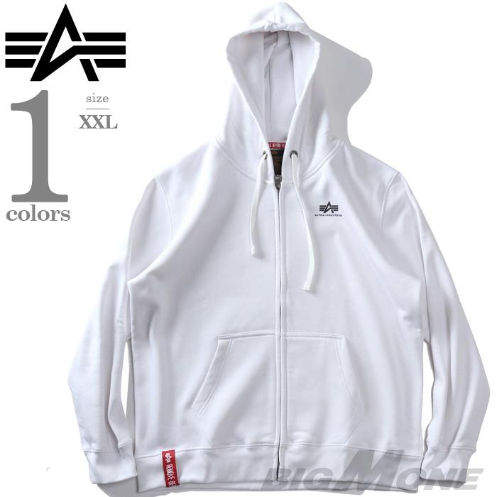 大きいサイズ メンズ ALPHA INDUSTRIES アルファインダストリーズ フルジップ パーカー BASIC ZIP HOODY USA直輸入 118342