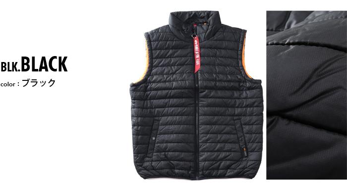 大きいサイズ メンズ ALPHA INDUSTRIES アルファインダストリーズ 中綿 ベスト PUFFER VEST USA直輸入 138122