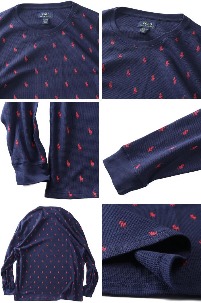 大きいサイズ メンズ POLO RALPH LAUREN ポロ ラルフローレン サーマル 総柄 長袖 Tシャツ USA直輸入 pw25hr-a0sO