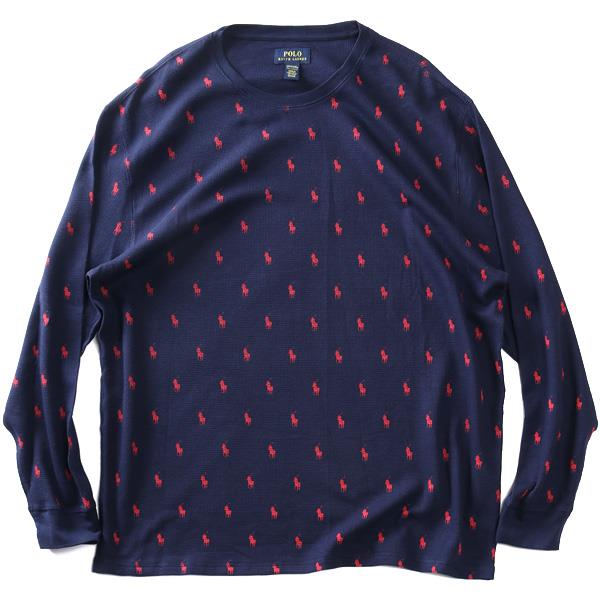 大きいサイズ メンズ POLO RALPH LAUREN ポロ ラルフローレン サーマル 総柄 長袖 Tシャツ USA直輸入 pw25hr-a0sO