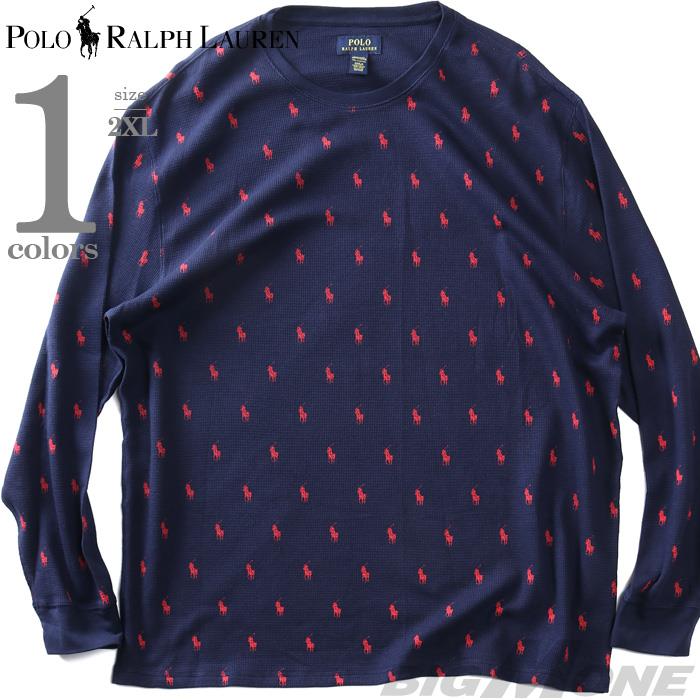 大きいサイズ メンズ POLO RALPH LAUREN ポロ ラルフローレン サーマル 総柄 長袖 Tシャツ USA直輸入 pw25hr-a0sO
