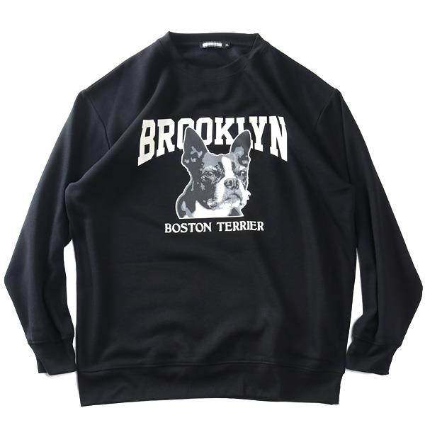 大きいサイズ メンズ RAVES 裏起毛 DOGプリント トレーナー 秋冬新作 65-88618-b