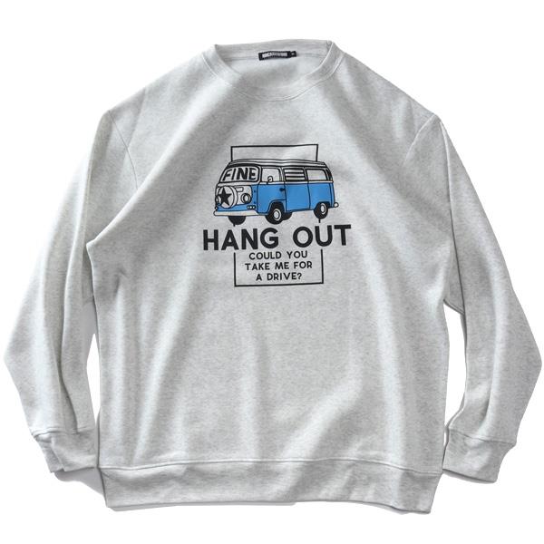 大きいサイズ メンズ RAVES 裏起毛 バスプリント トレーナー 秋冬新作 65-88625-b