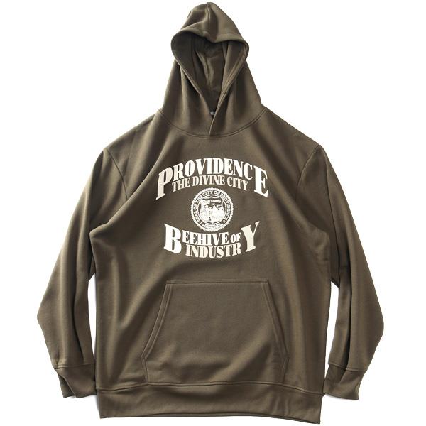 大きいサイズ メンズ RAVES 裏起毛 カレッジプリント プルオーバー パーカー 秋冬新作 65-88649-b