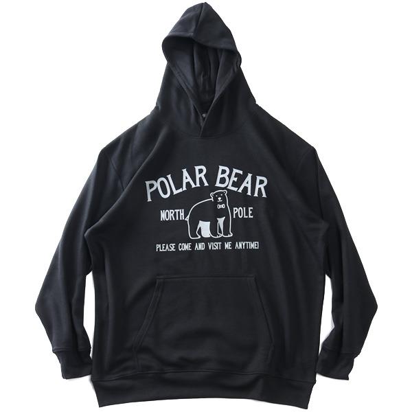 大きいサイズ メンズ RAVES 裏起毛 BEARプリント プルオーバー パーカー 秋冬新作 65-88663-b