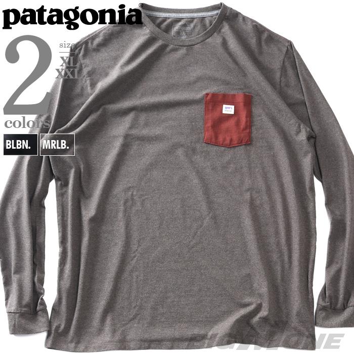 大きいサイズ メンズ PATAGONIA パタゴニア ポケット付 長袖 Tシャツ STICKER POCKET RESPONSIBILI-TEE USA直輸入 37836