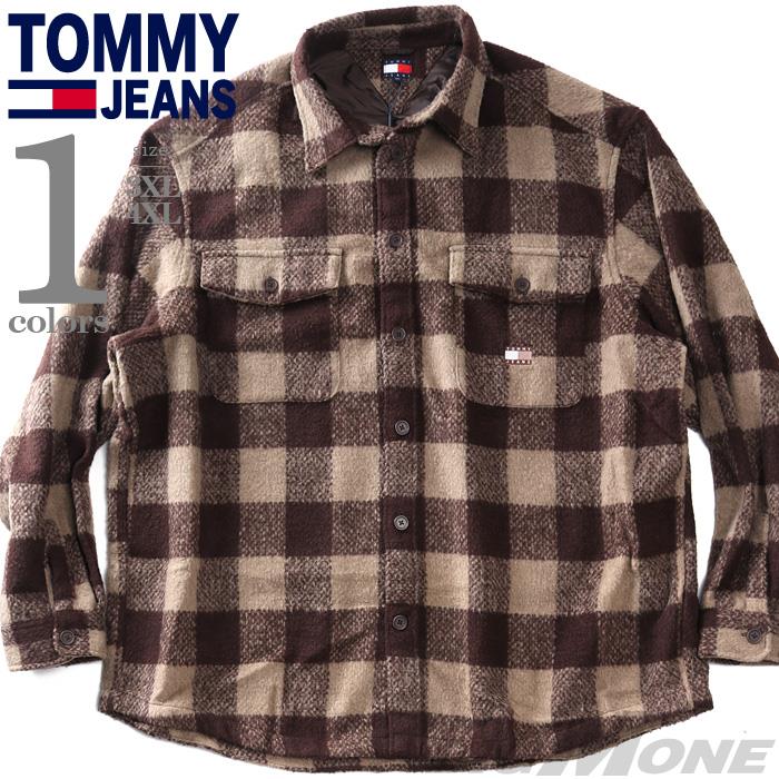 大きいサイズ メンズ TOMMY JEANS トミージーンズ チェック柄 オーバー シャツ CHECK OVERSHIRT USA直輸入 dm0dm22013