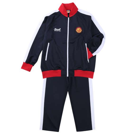 大きいサイズ メンズ SOUL SPORTS×新日本プロレス 本隊 長袖 ジャージ セット ネイビー 1276-6110-1 3L 4L 5L 6L