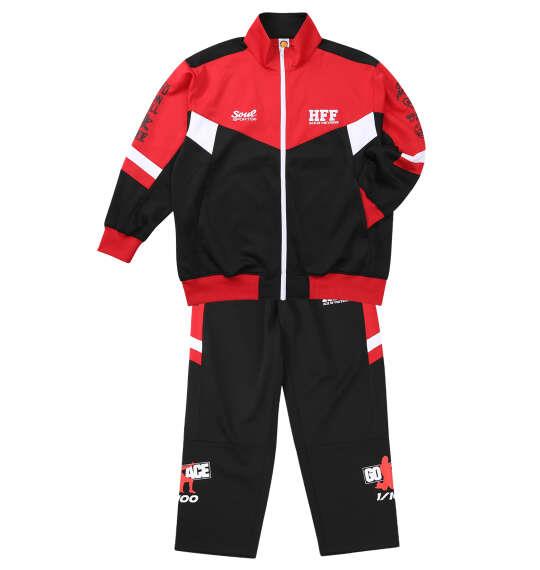 大きいサイズ メンズ SOUL SPORTS×新日本プロレス 棚橋弘至 長袖 ジャージ セット レッド×ブラック 1276-6111-1 3L 4L 5L 6L