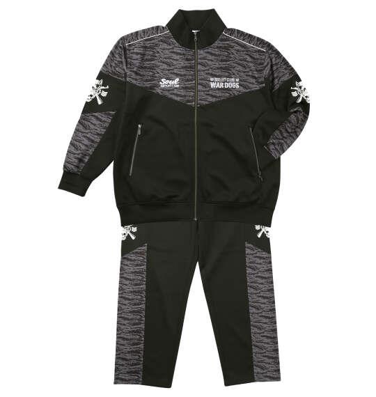 大きいサイズ メンズ SOUL SPORTS×新日本プロレス BC WAR DOGS 長袖 ジャージ セット グレーカモ×ブラック 1276-6112-1 3L 4L 5L 6L