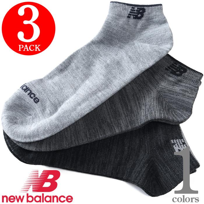 大きいサイズ メンズ NEW BALANCE ニューバランス 引き揃え 3P アンクル ソックス 靴下 3枚組 las5033j