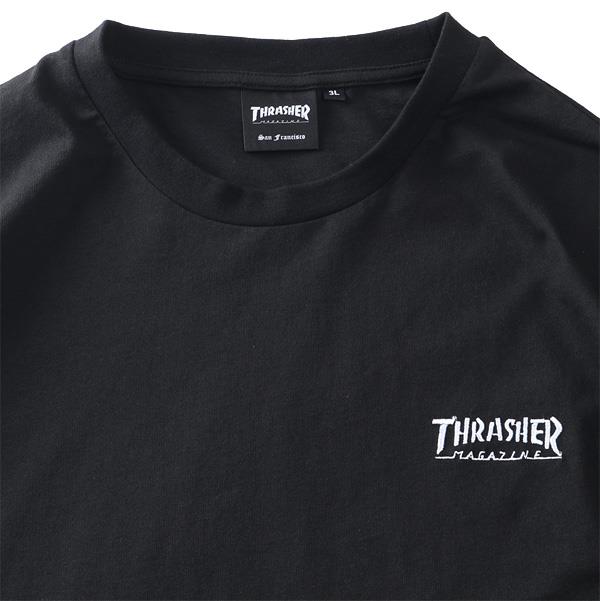 大きいサイズ メンズ THRASHER スラッシャー 袖ロゴプリント ロング Tシャツ 春夏新作 th26sp01k