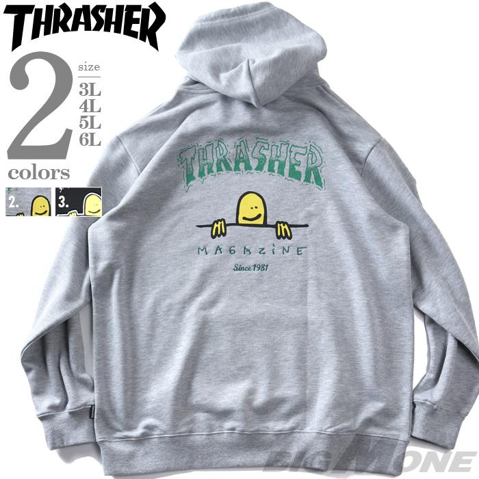 大きいサイズ メンズ THRASHER スラッシャー プリント プルオーバー パーカー 春夏新作 th26sp07k
