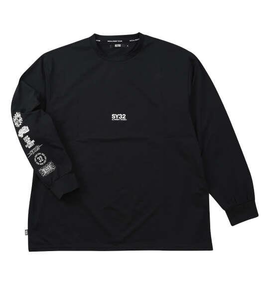 大きいサイズ メンズ SY32 by SWEET YEARS マルチロゴ 長袖 Tシャツ ブラック 1278-6121-2 3L 4L 5L 6L