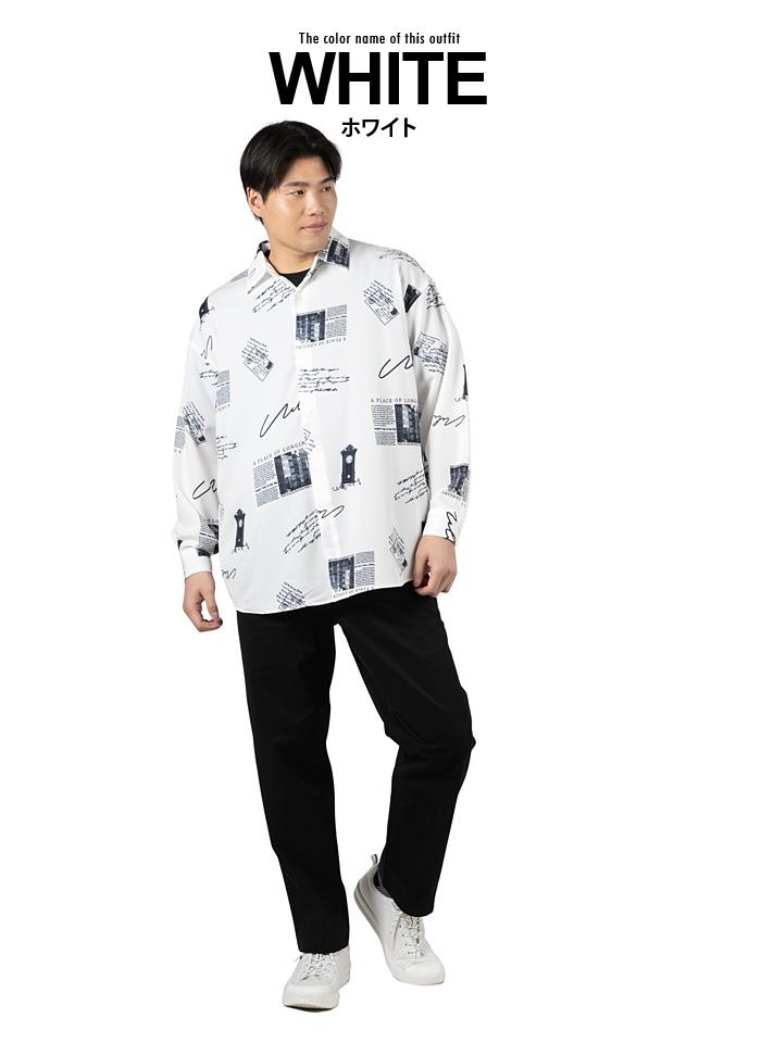 大きいサイズ メンズ DANIEL DODD 総柄プリント ビックシルエット ストレッチ シャツ イージーケア 春夏新作 916-sh260111 【fre】