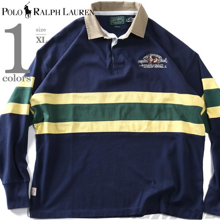 大きいサイズ メンズ POLO RALPH LAUREN ポロ ラルフローレン 長袖 ラガーシャツ ポロシャツ USA直輸入 710p04969-001
