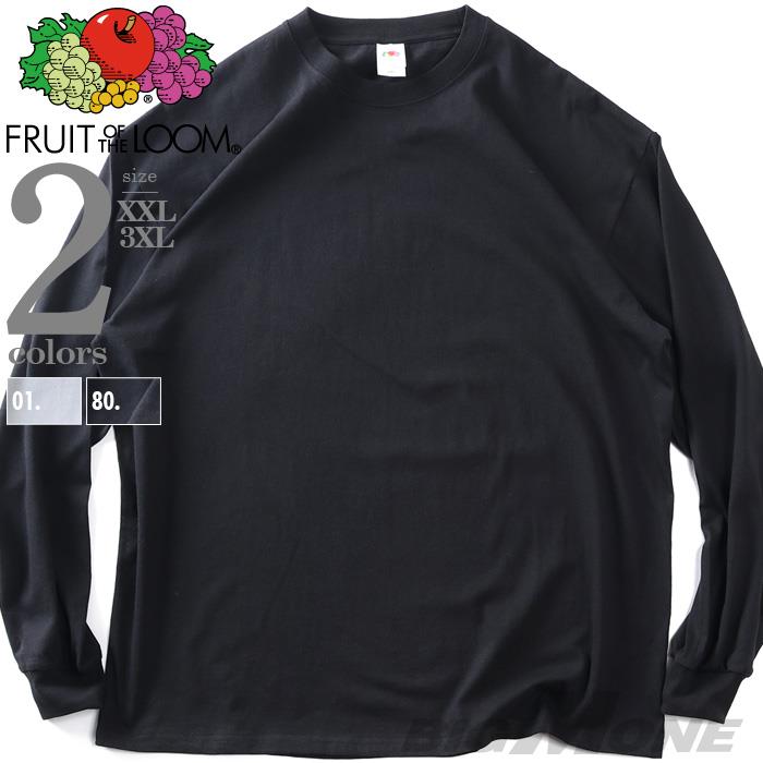 大きいサイズ メンズ FRUIT OF THE LOOM フルーツオブザルーム 無地 長袖 Tシャツ USA直輸入 81575100