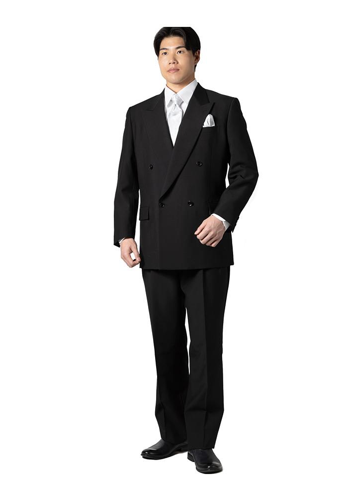 大きいサイズ メンズ OXFORD CLASSIC 4ツ釦 1ツ掛け ダブル フォーマル スーツ アジャスター付 ブラックフォーマル 礼服 冠婚葬祭 春夏新作 2471b 【fre】